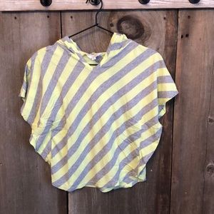 77kids Gray Yellow Stripe Hooded Poncho Small 7 8